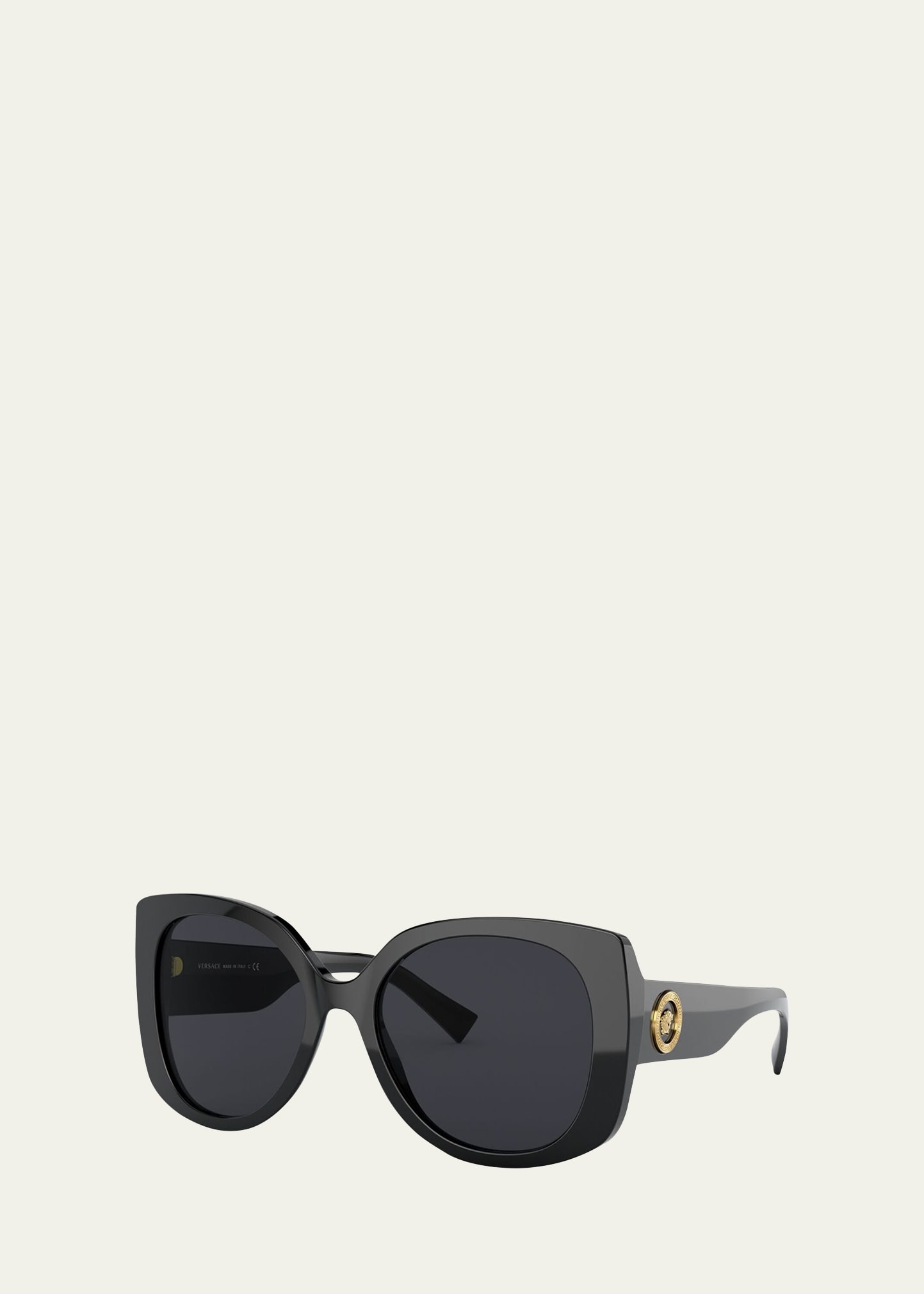 Rectangle Acetate Sunglasses w/ Medusa Temples - 2