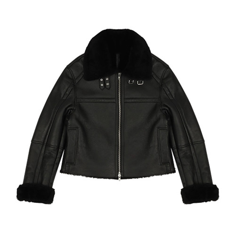 01 SHEARLING JACKET BLACK 1