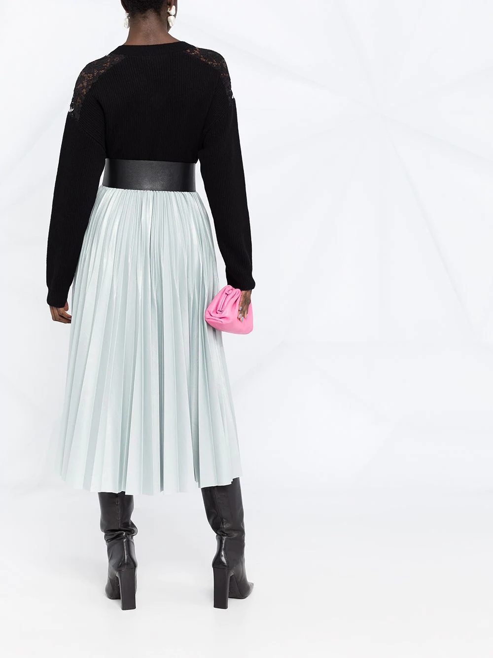 lace-embellished V-neck jumper - 6