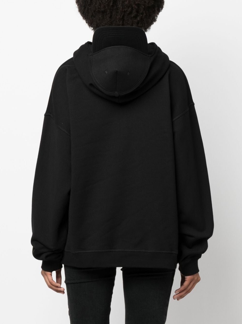 logo-print cotton hoodie - 4