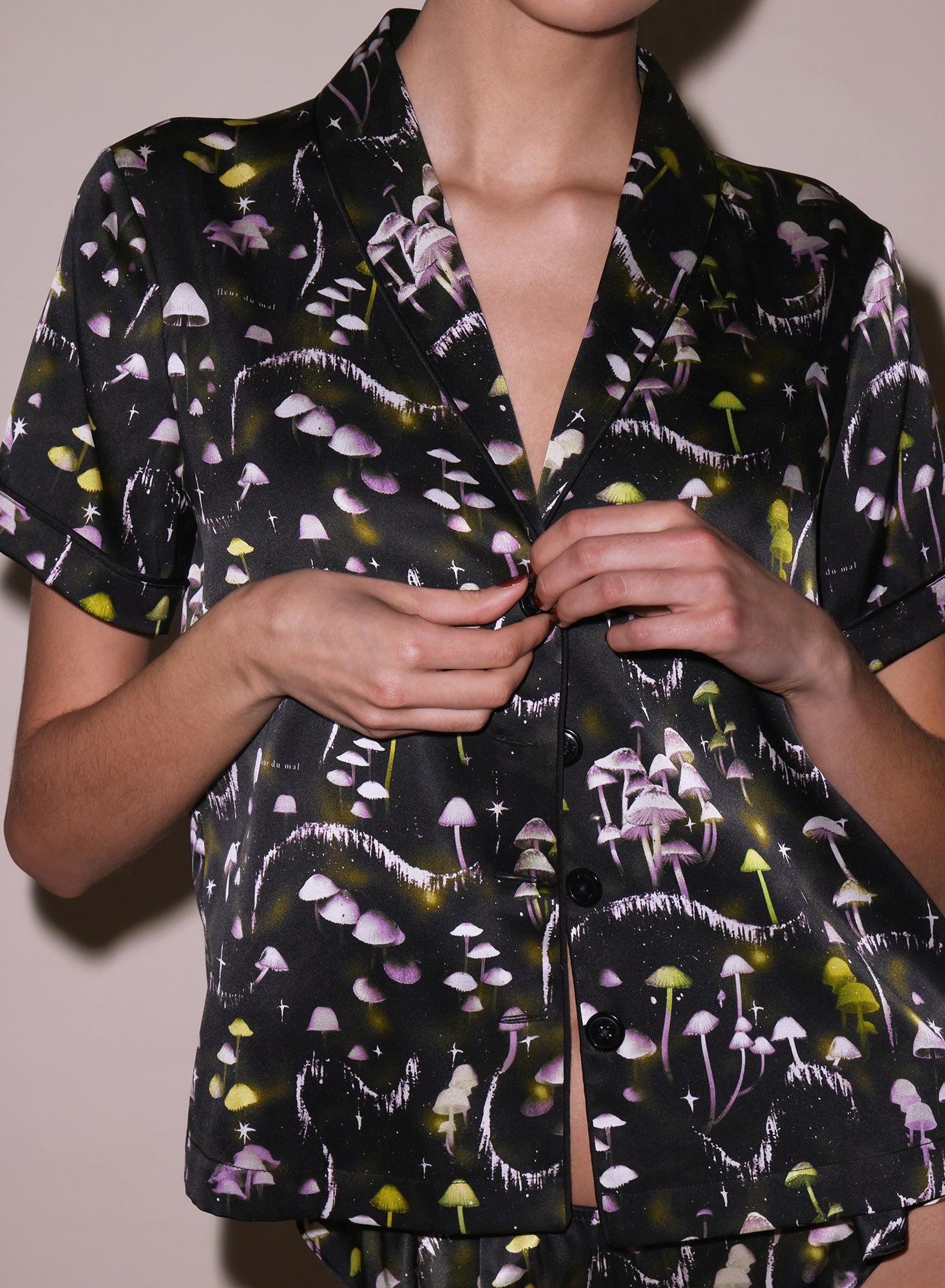 Ethereal Mushroom Short Sleeve PJ Top - 7