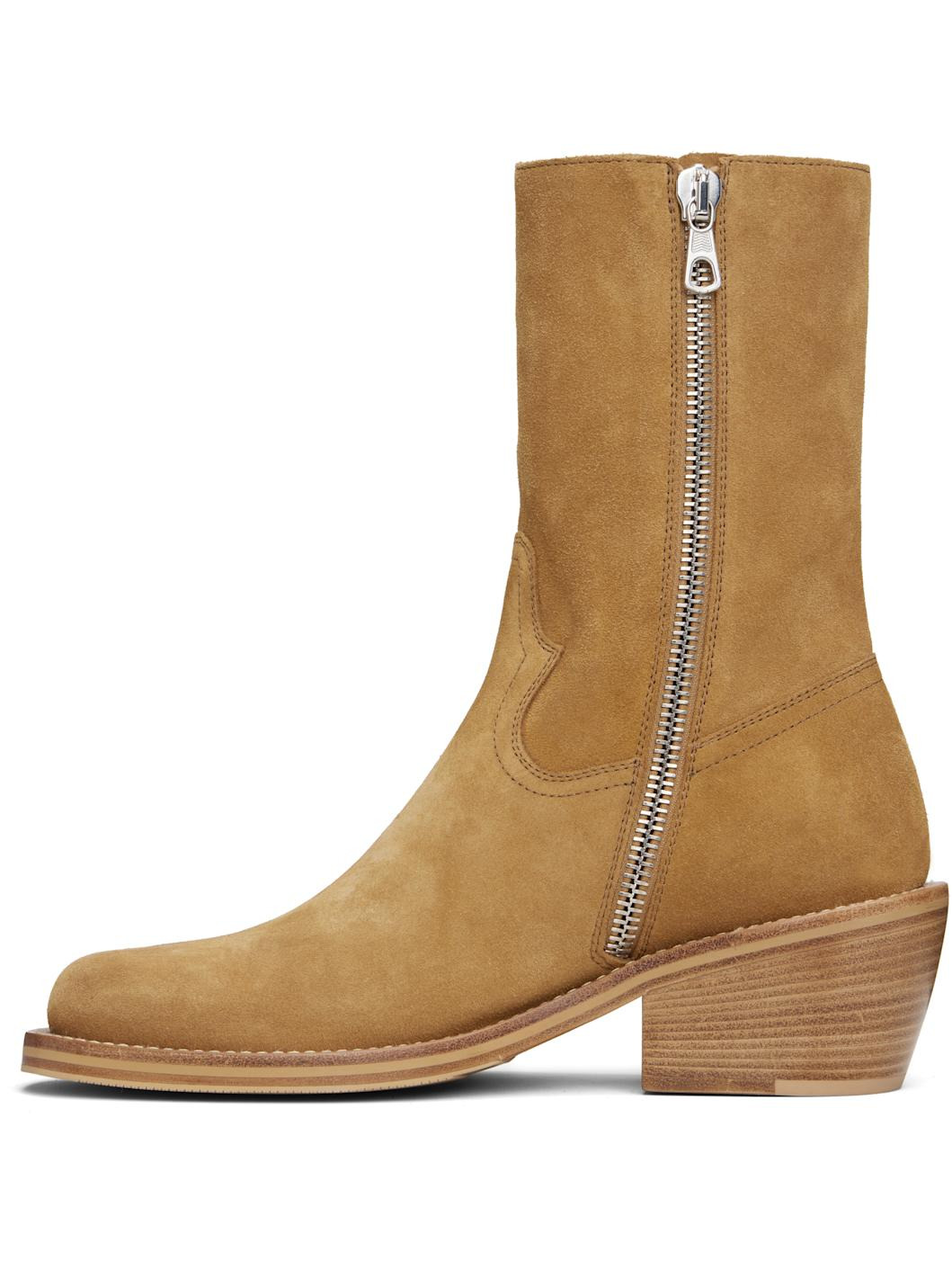Tan Zip Boots - 3