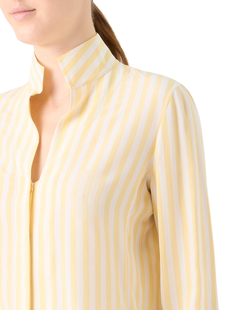 Women's Striped Silk Crêpe Blouse - Sun Ecru 6