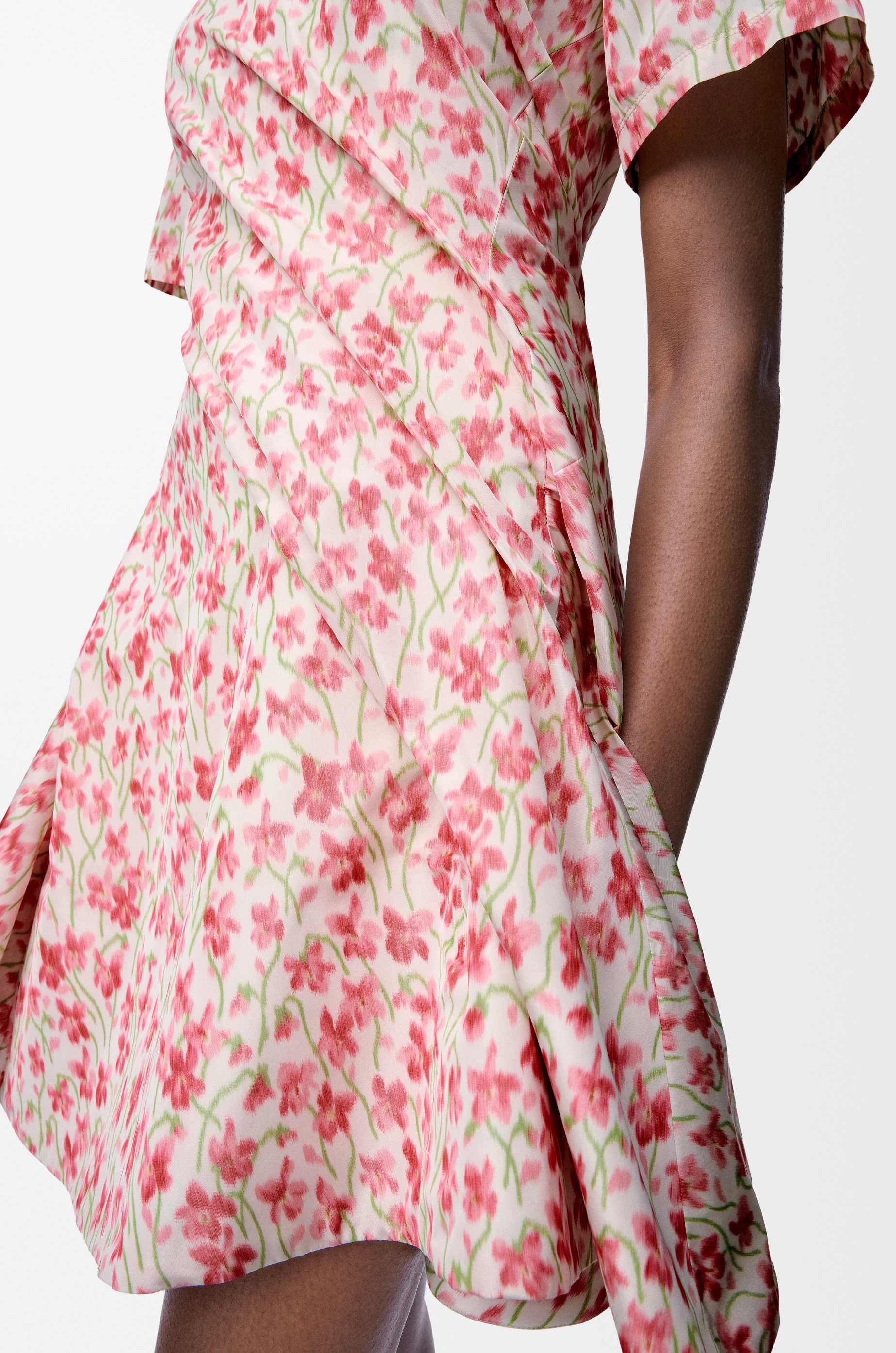 Twisted dress in silk blend taffeta - 4