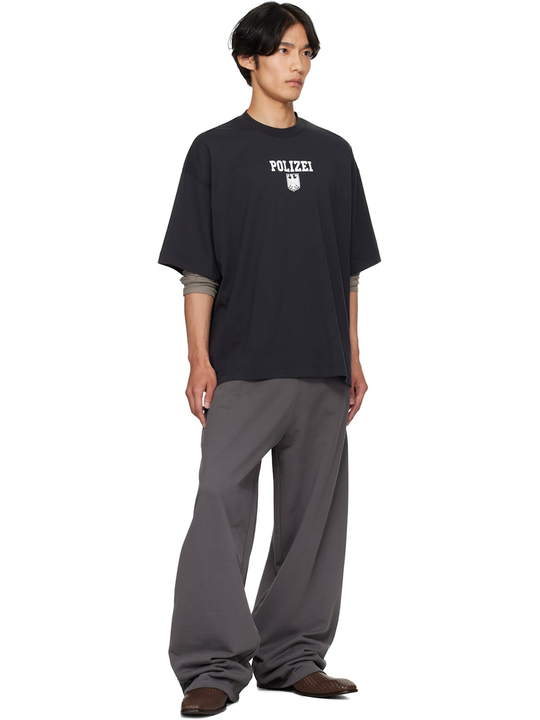 Black 'Polizei' Regular T-shirt - 4