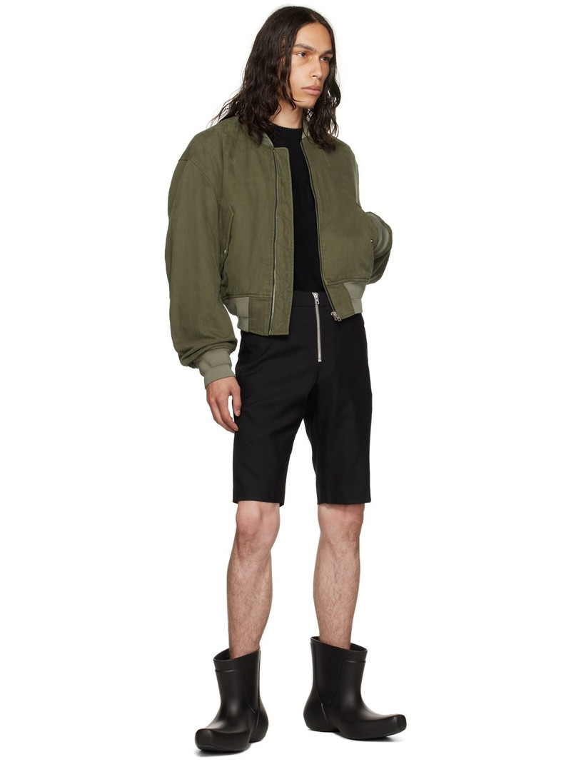 We11done Black Slim-Fit Shorts outlook