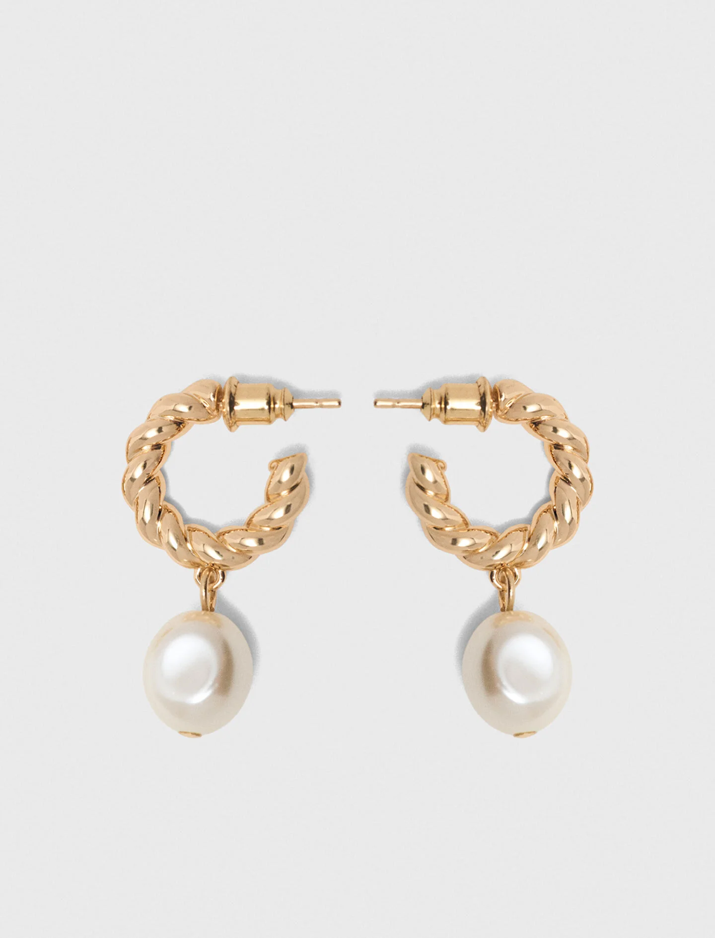 Twisted bead hoop earrings - 1