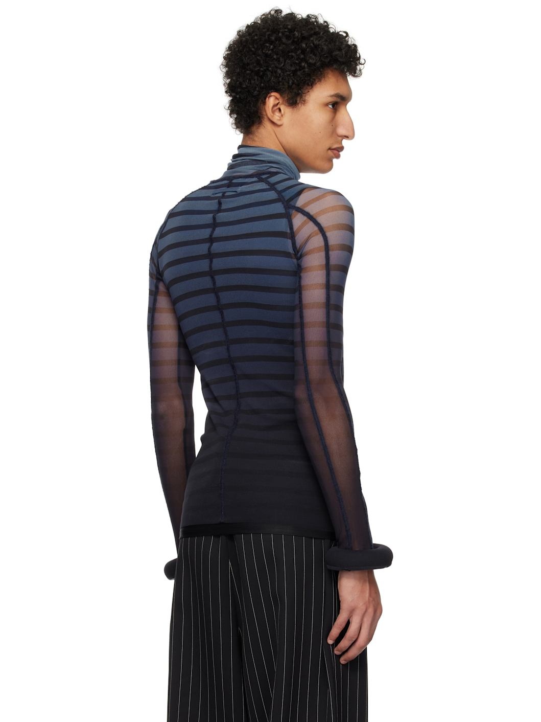 Black & Blue 'The 3D Striped' Top - 3