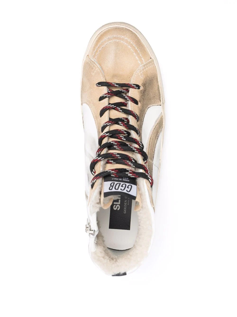 Slide distressed high-top sneakers - 4