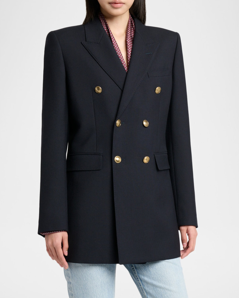 Wool Gabardine Double-Breasted Jacket 4