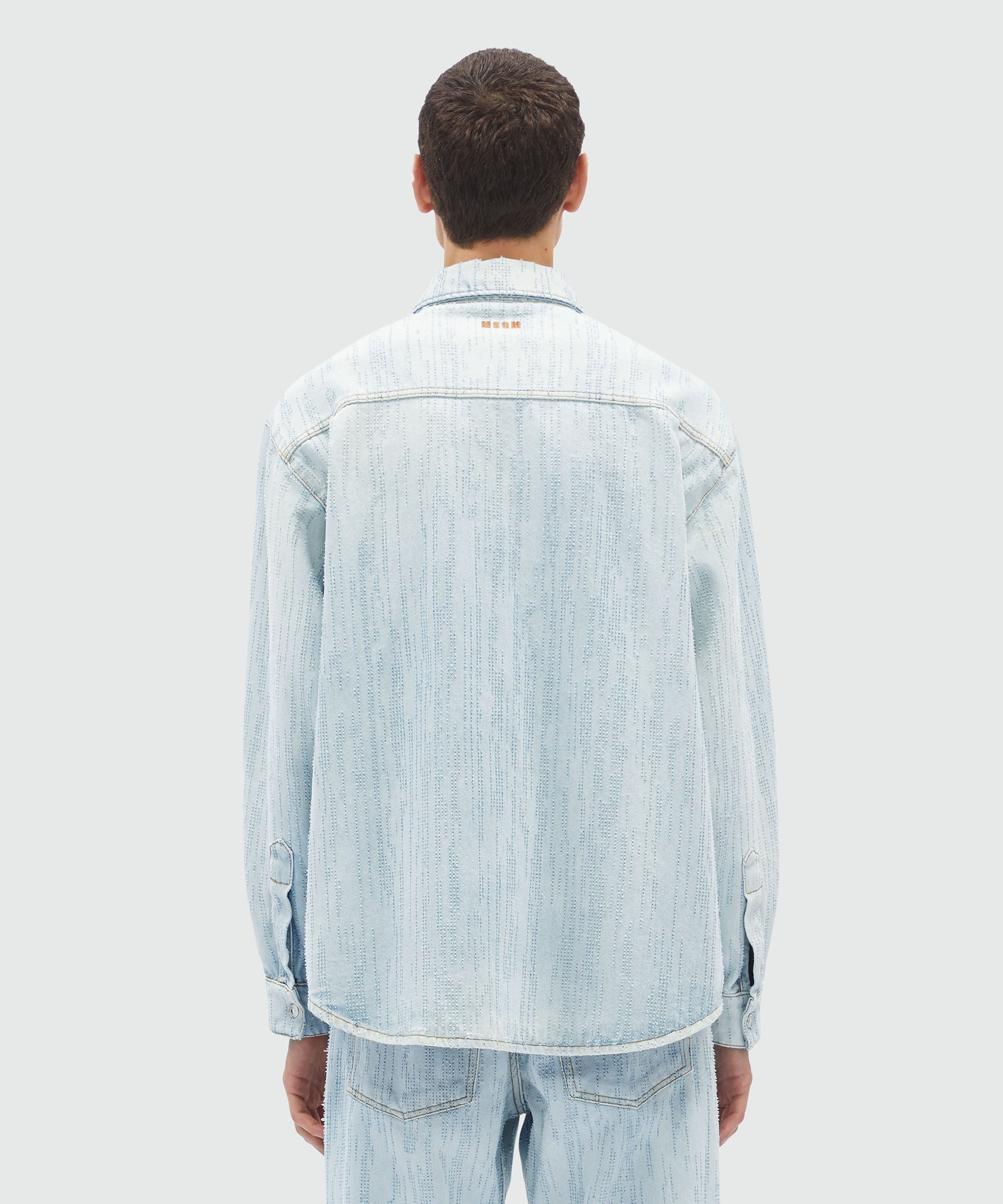 Light denim shirt with destroyed effect - 3