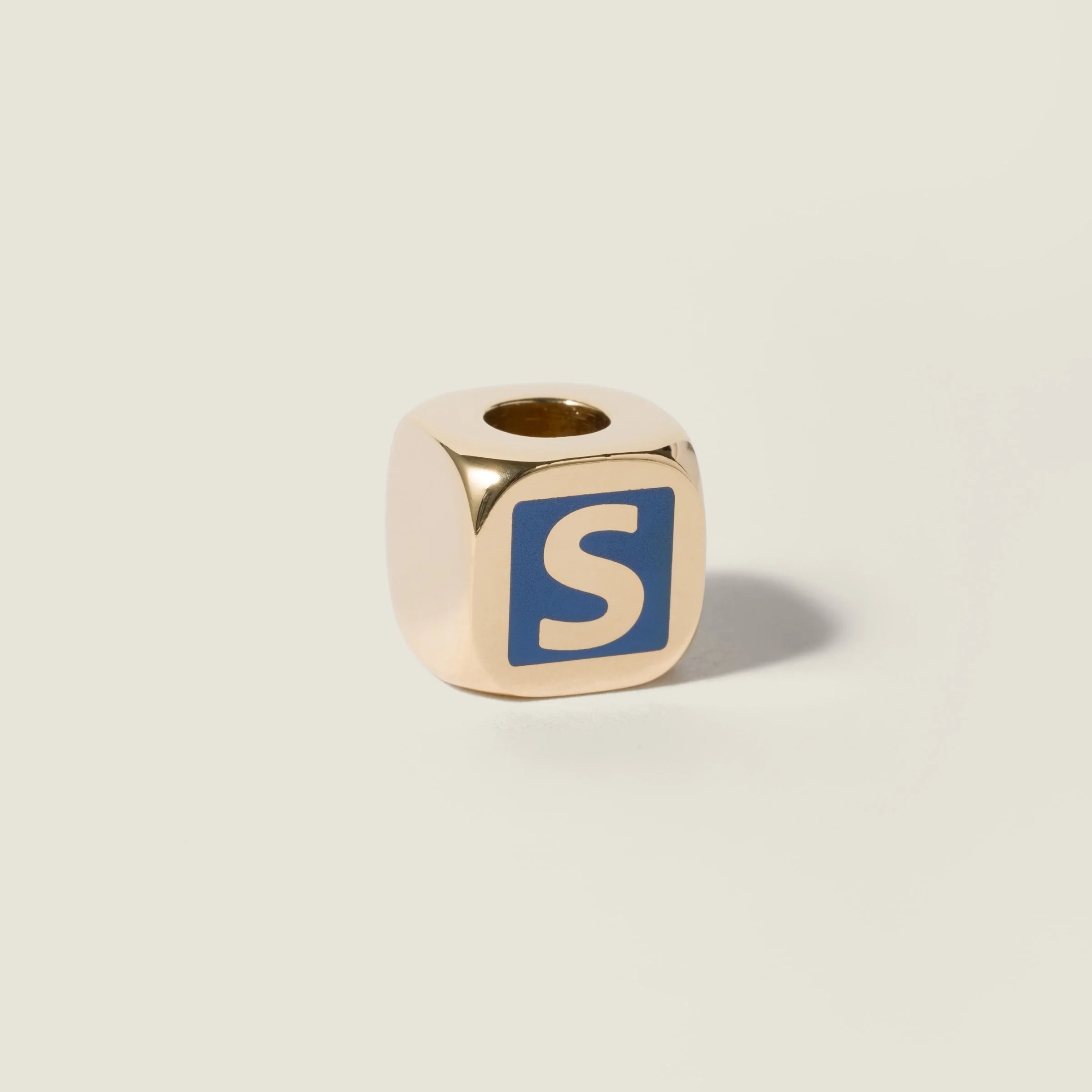 Enameled metal dice charm - 1