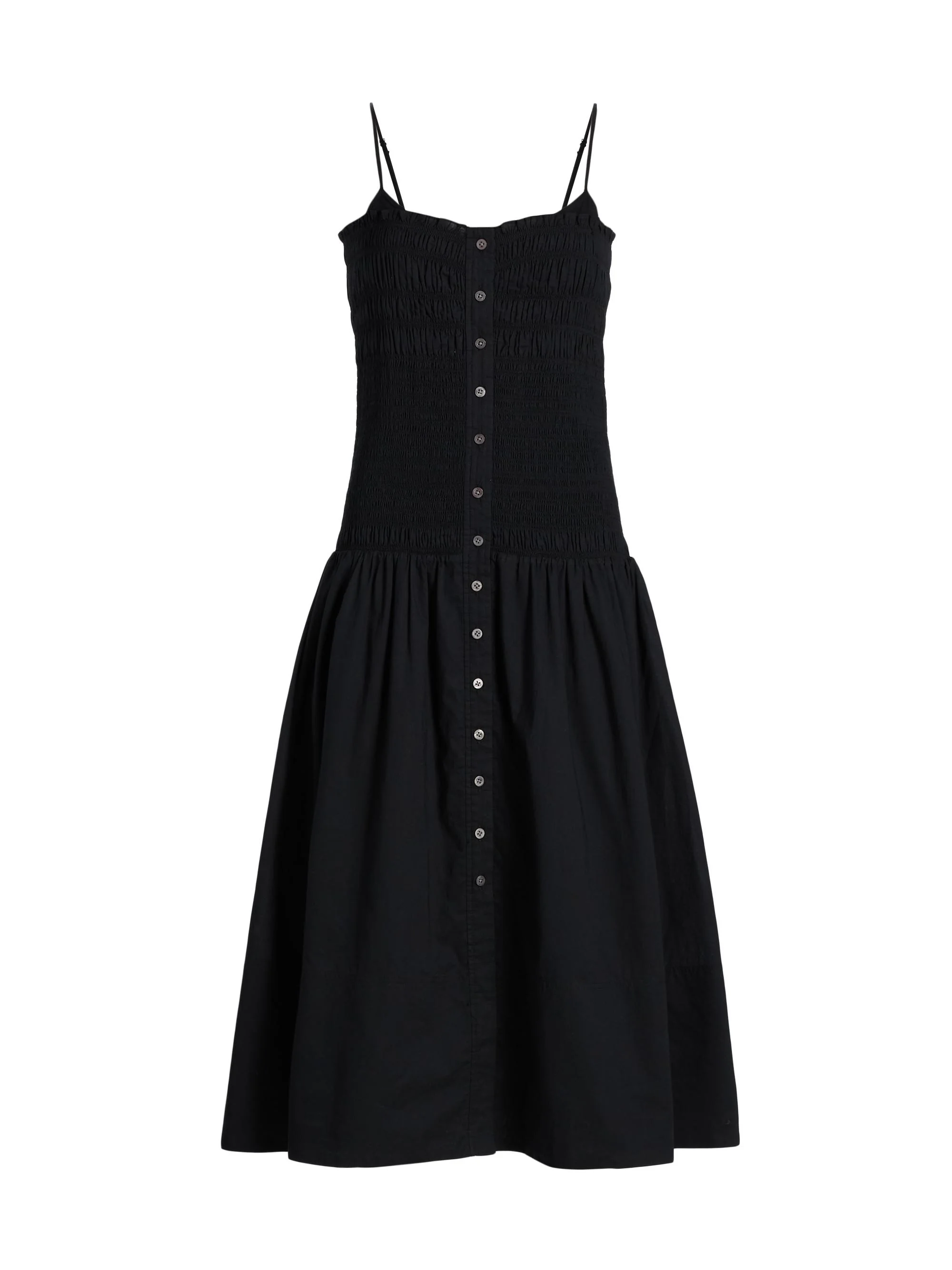 Women's Serenel Cotton Midi-Dress - Black - 1