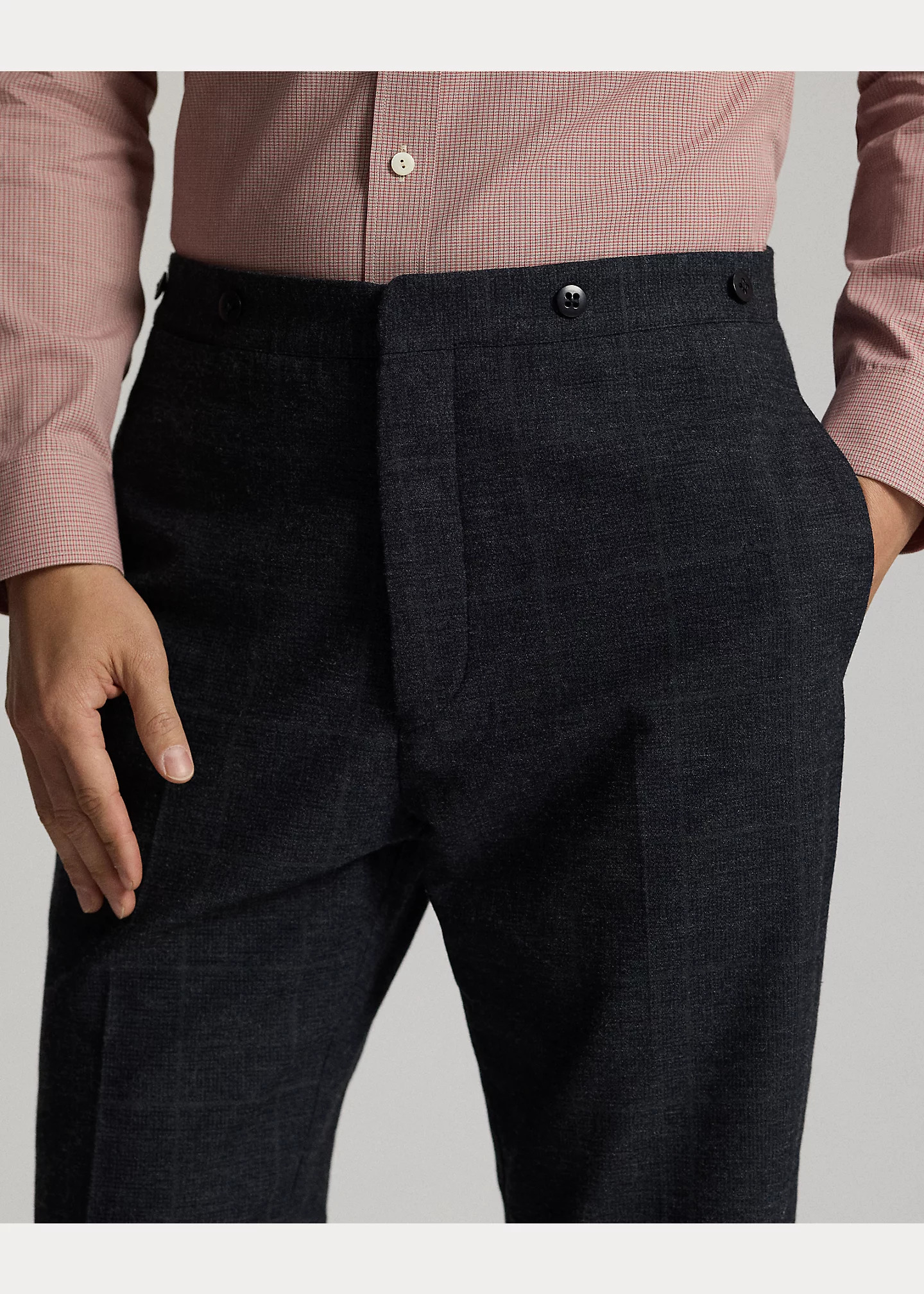 Slim Fit Indigo Checked Suit Trouser - 5