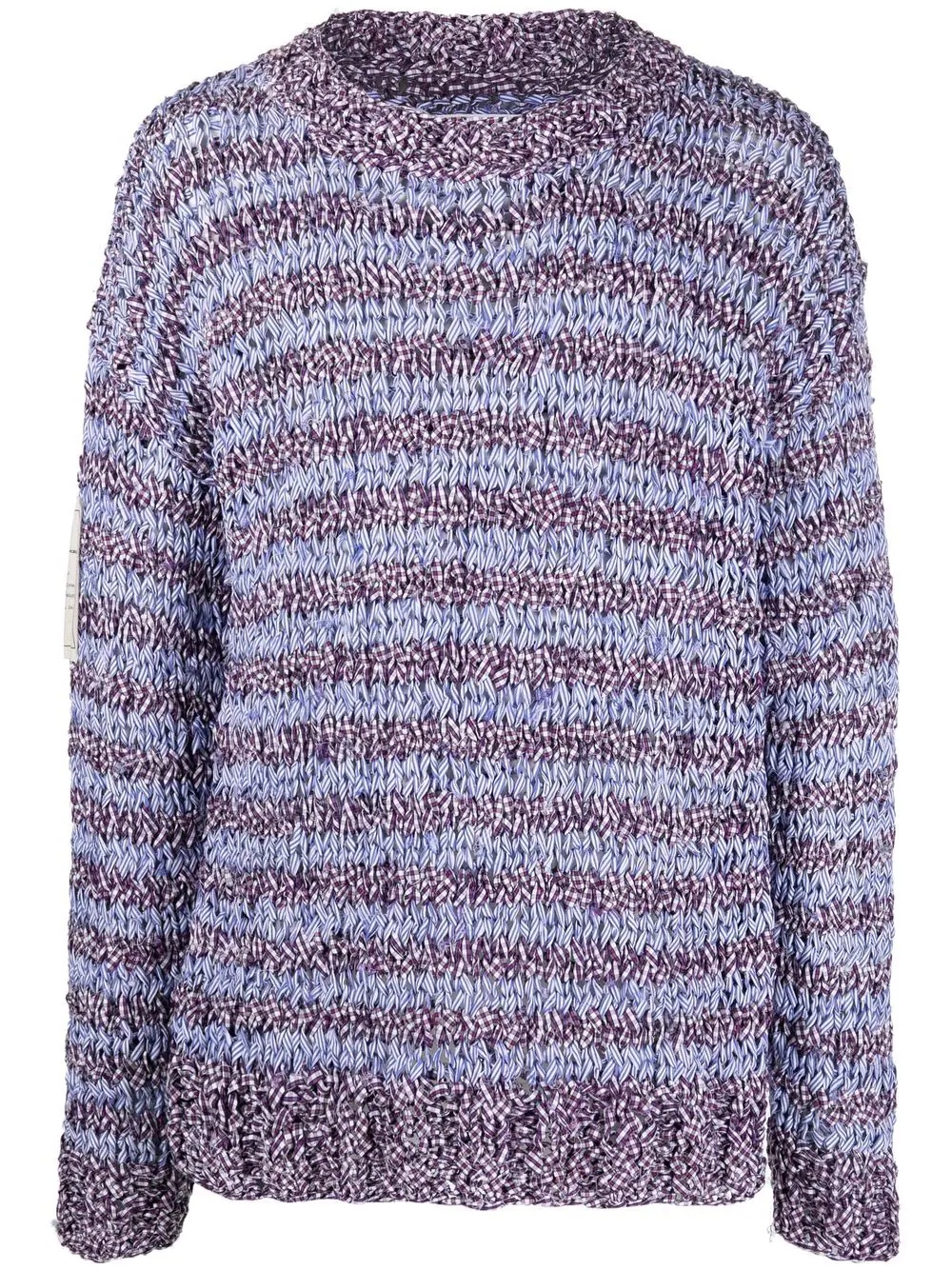 striped crew-neck jumper - 1