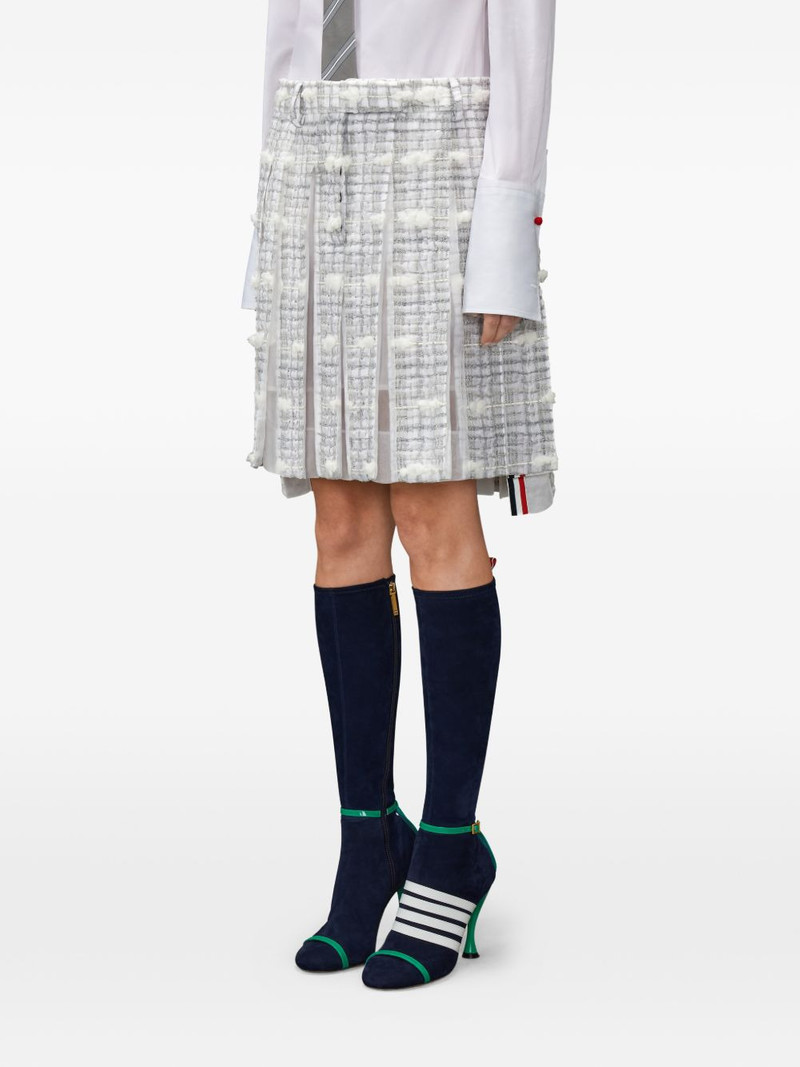 Thom Browne Repp striped pleated midi skirt outlook