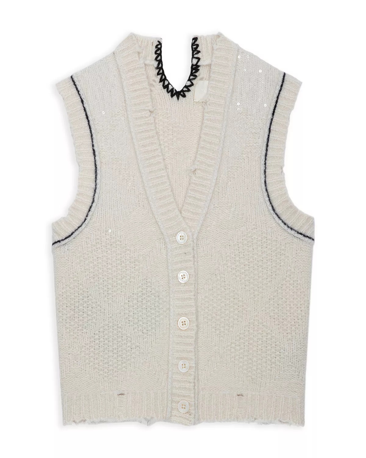 Karry Sleeveless Sequined Cardigan Sweater - 7