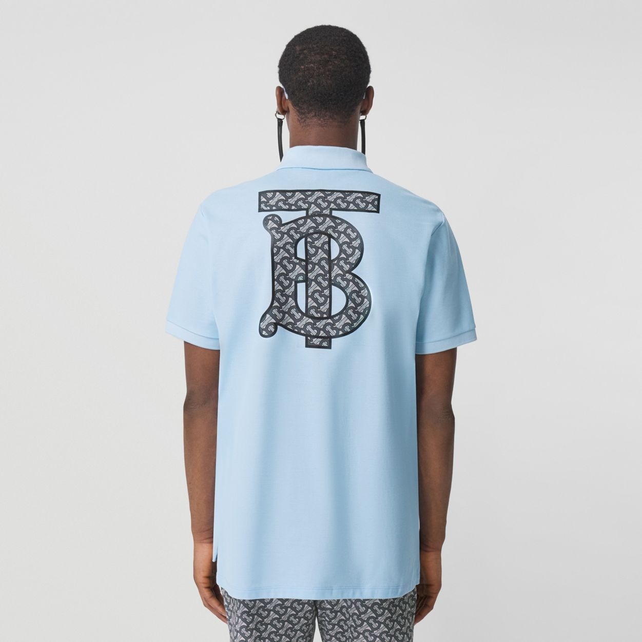 Monogram Motif Cotton Piqué Oversized Polo Shirt - 4