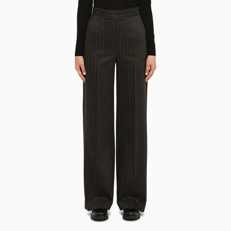 Regular grey pinstripe trousers - 1