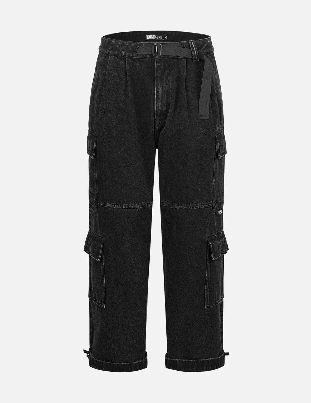 Two Tone Distressed Oversized Cargo Pants - 1