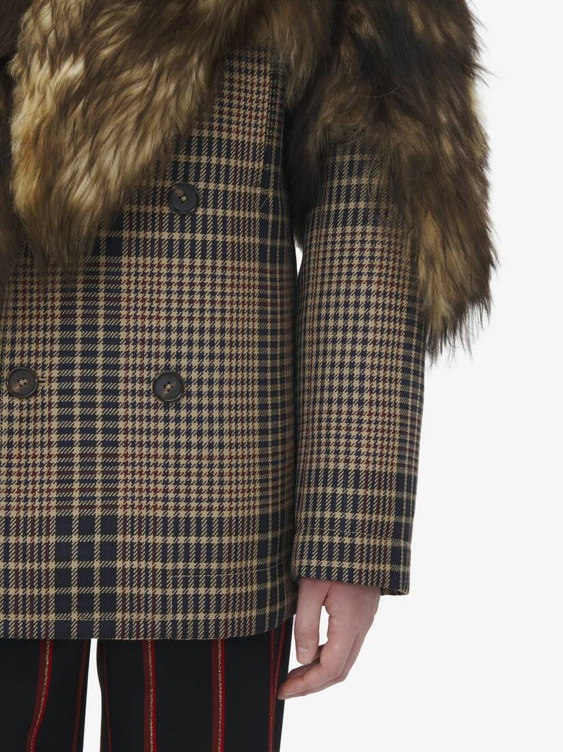 Shearling Stole Wool Peacoat 6