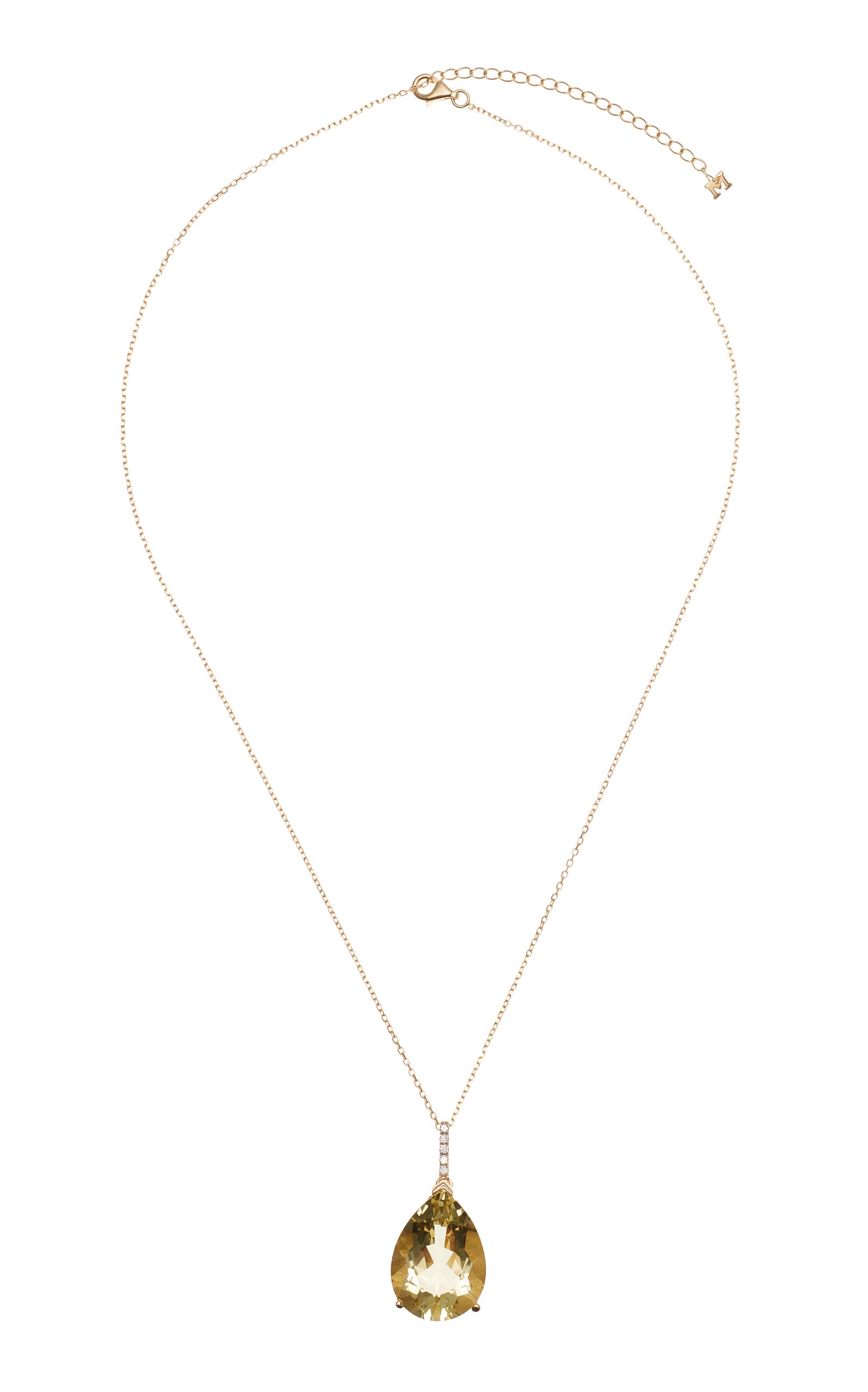 14K Yellow Gold Quartz Necklace yellow - 1