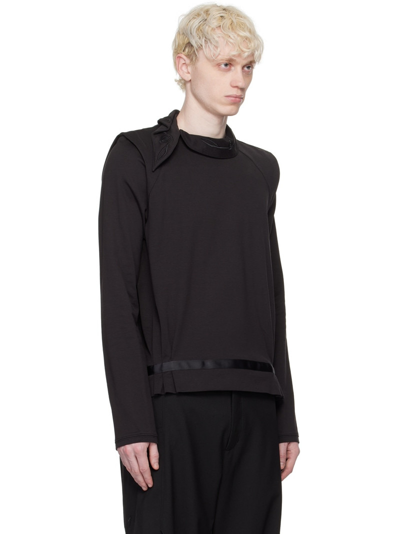 Black Wrapped Collar Sweater 2