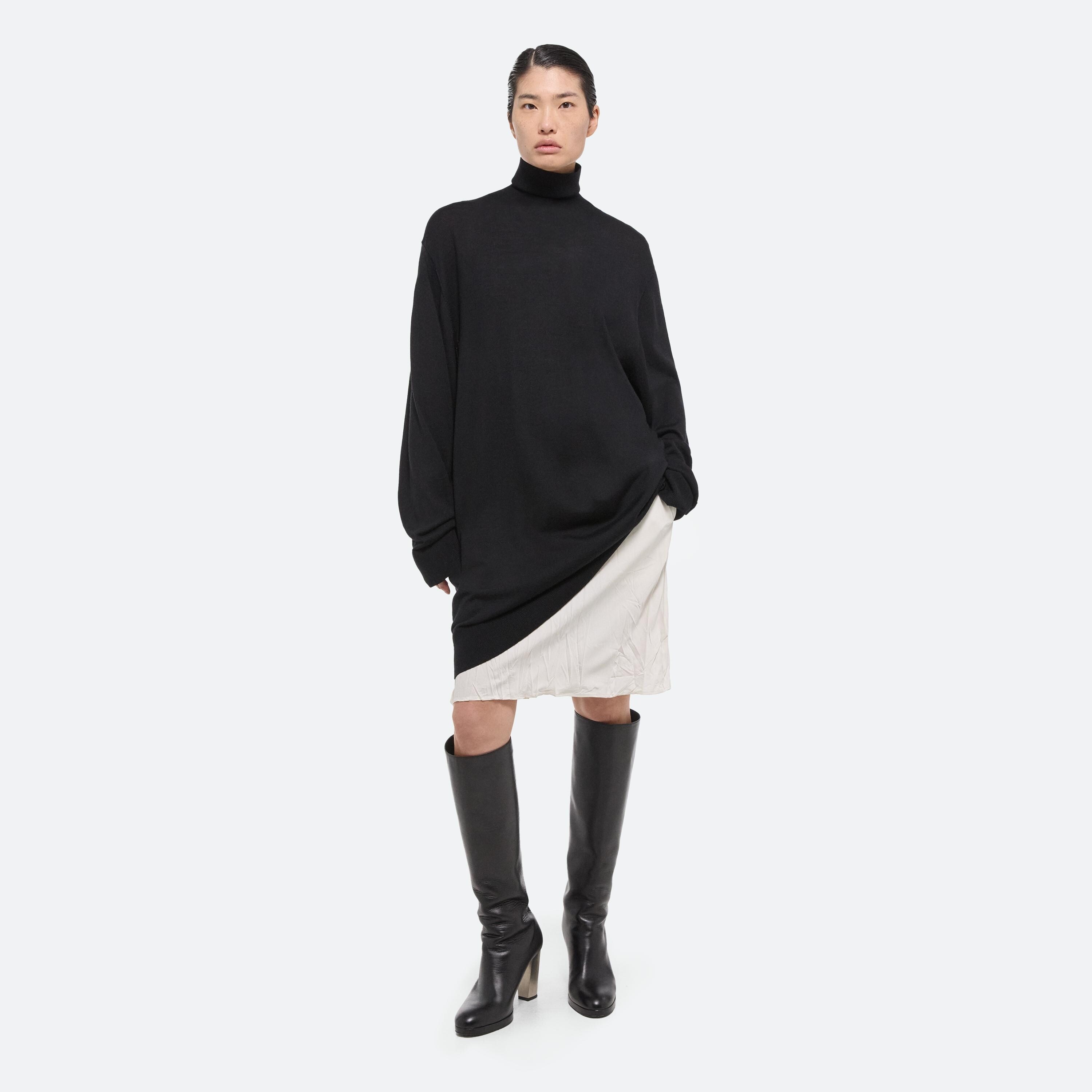 WOOL-SILK TURTLENECK DRESS - 2