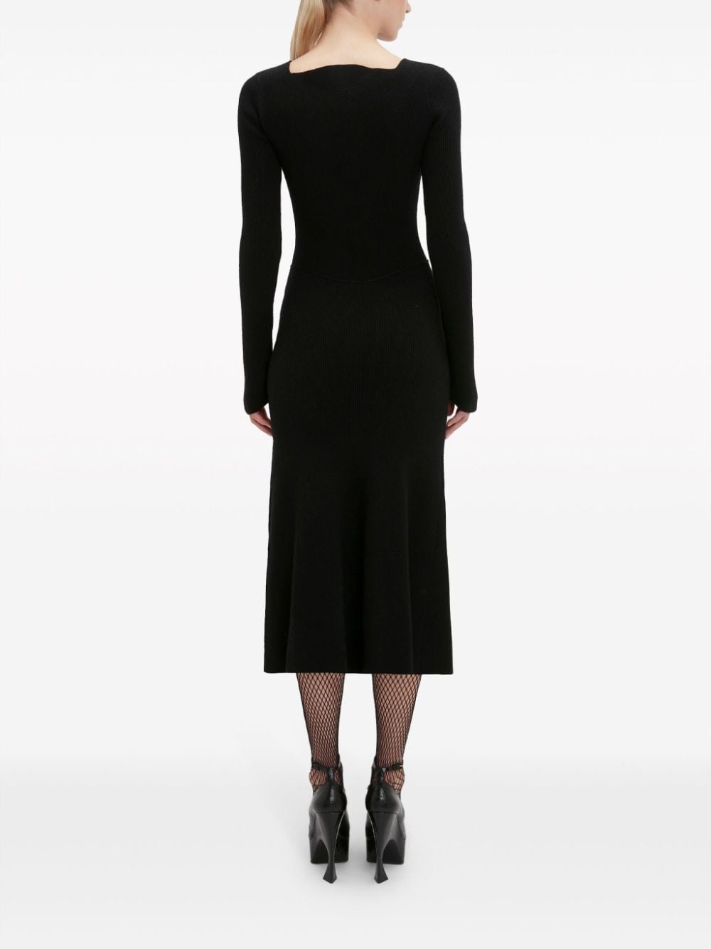 ribbed stretch-wool midi dress - 4
