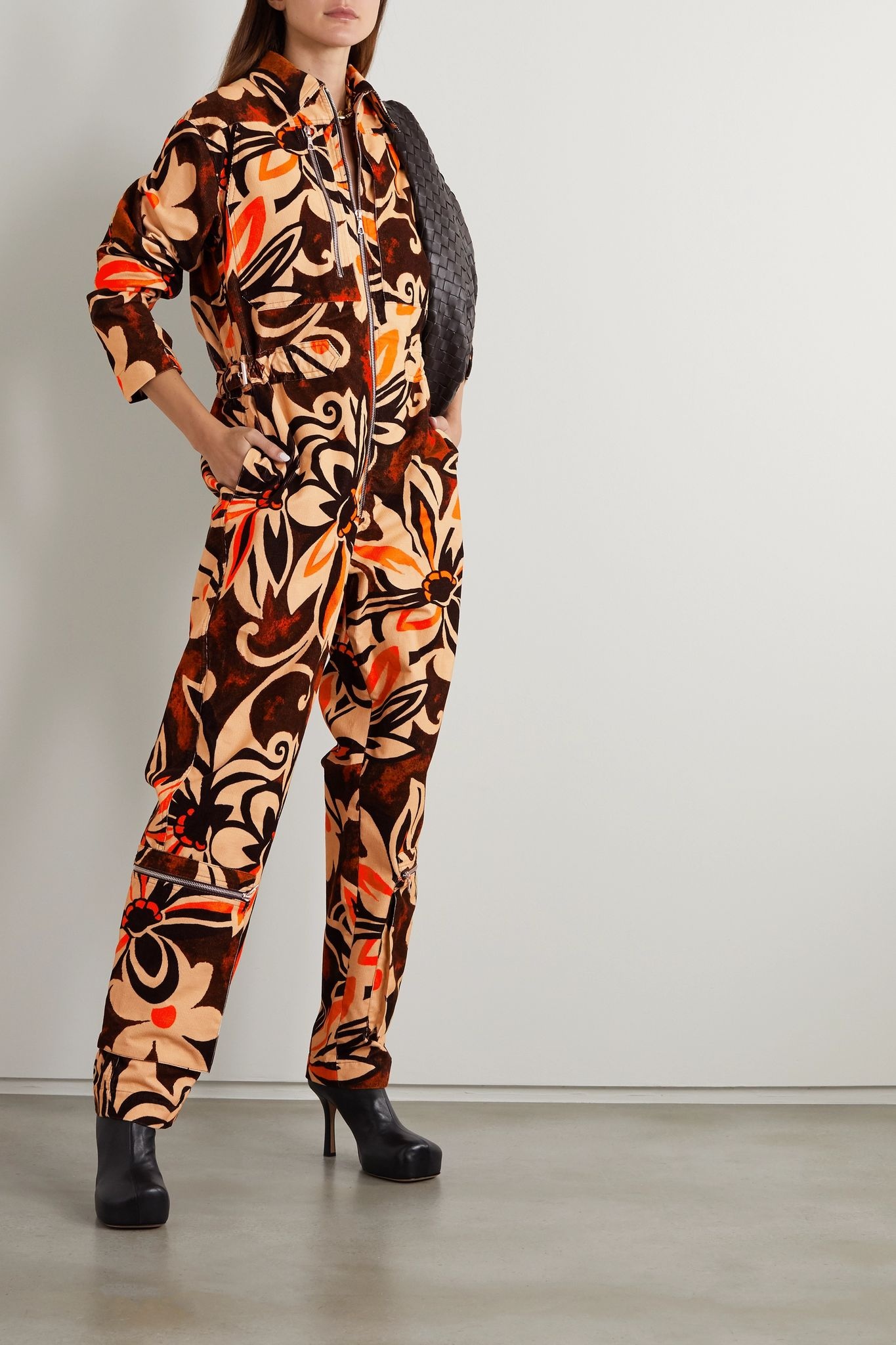 Floral-print cotton-corduroy jumpsuit - 2