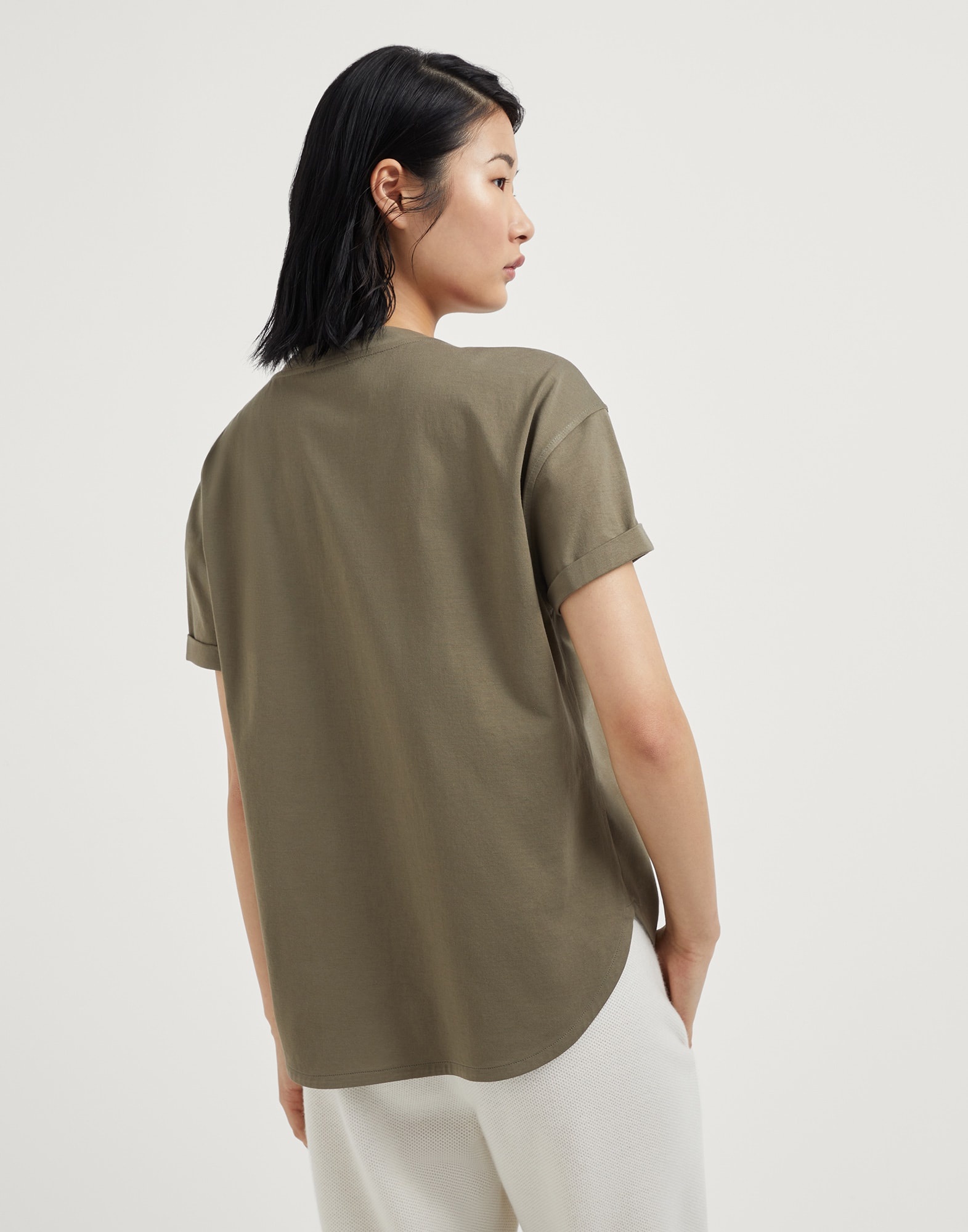 Cotton jersey T-shirt with shiny pocket detail - 2