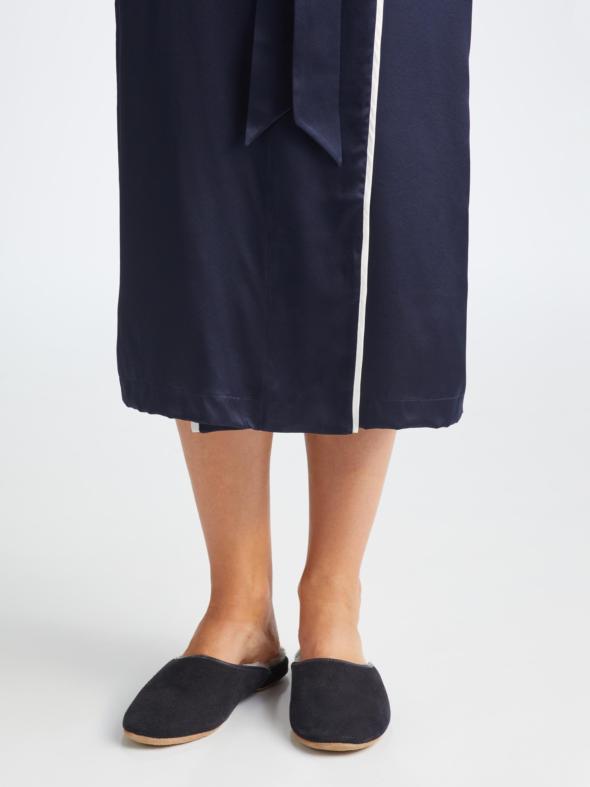 Women's Mule Slippers Imogen Suede Sheepskin Navy - 4