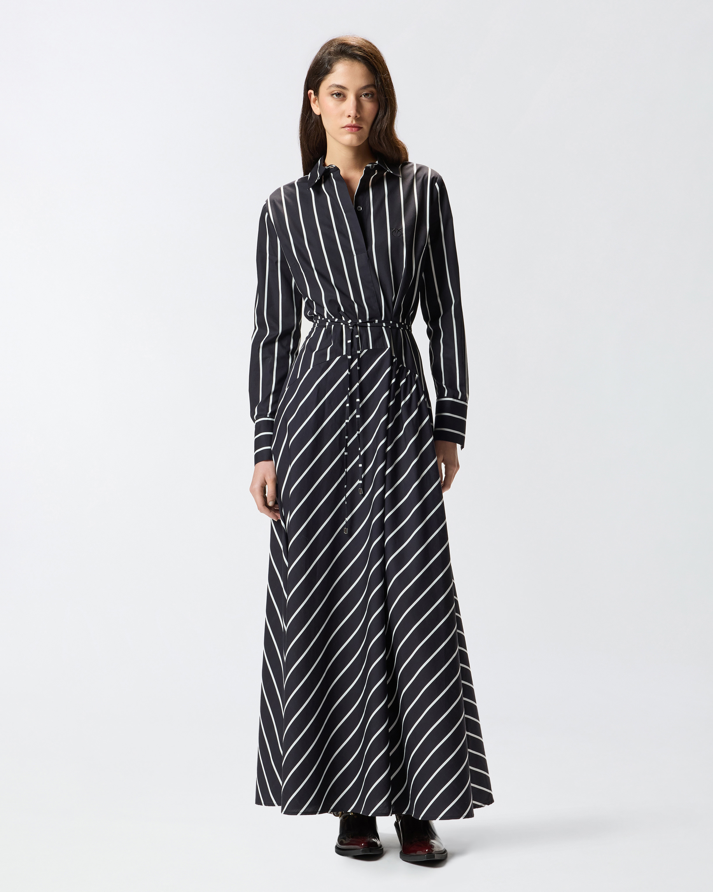 LONG STRIPED POPLIN DRESS - 2