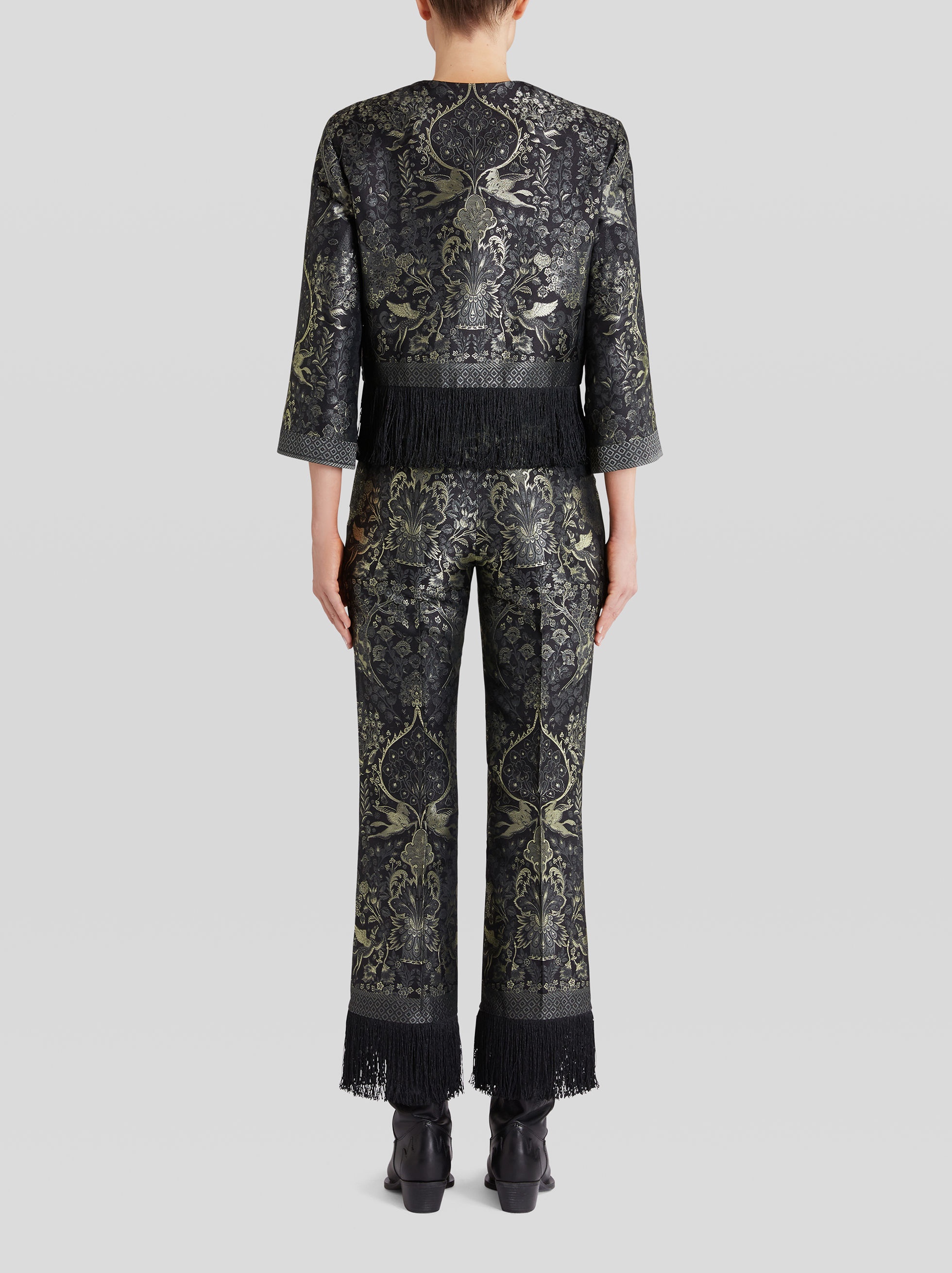 MINI JACQUARD JACKET WITH FRINGE - 4