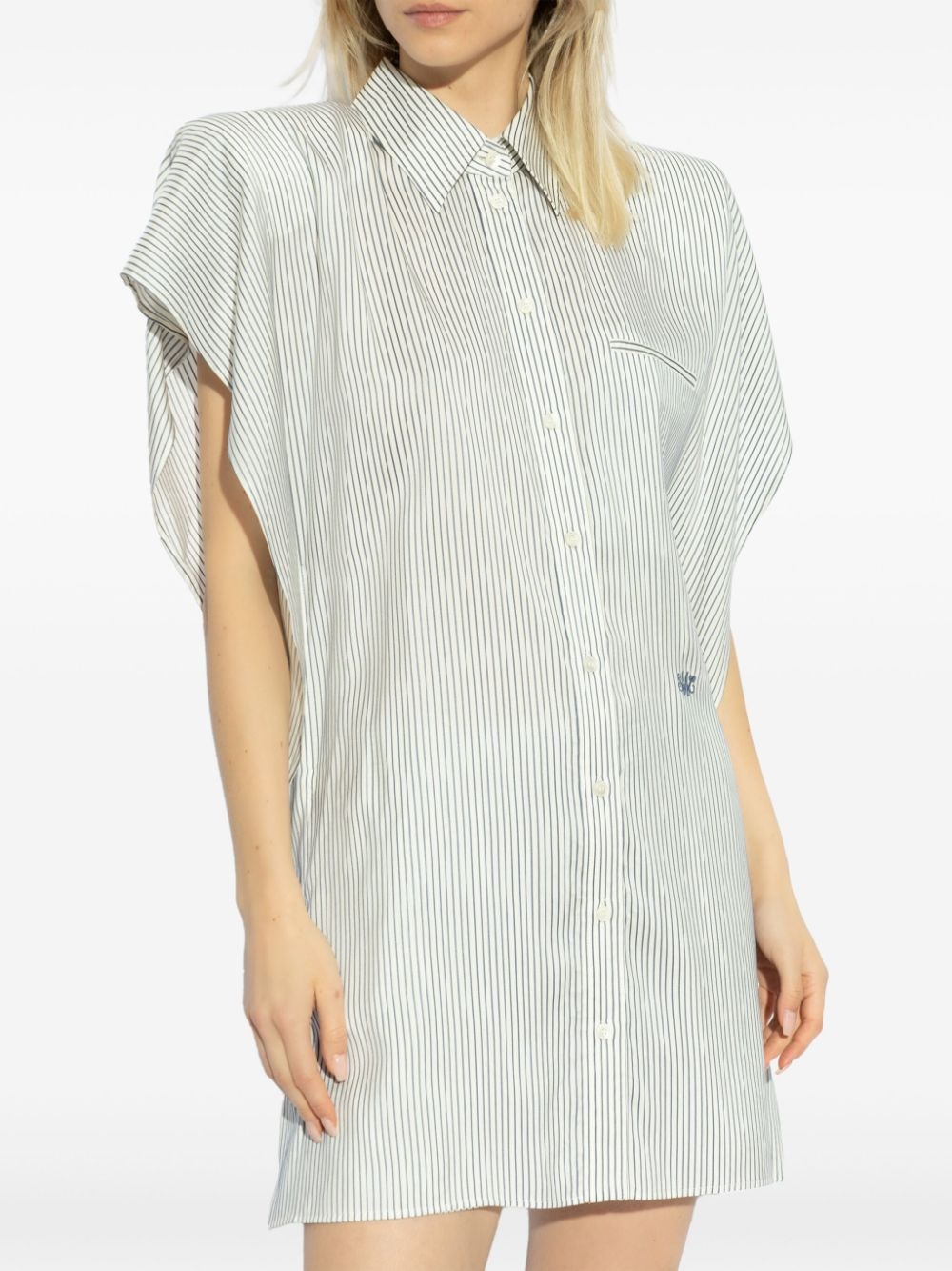 silk shirt mini dress - 3