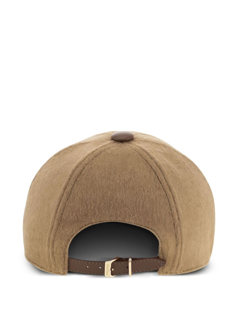 FEDORA logo-patch camel wool cap - 2