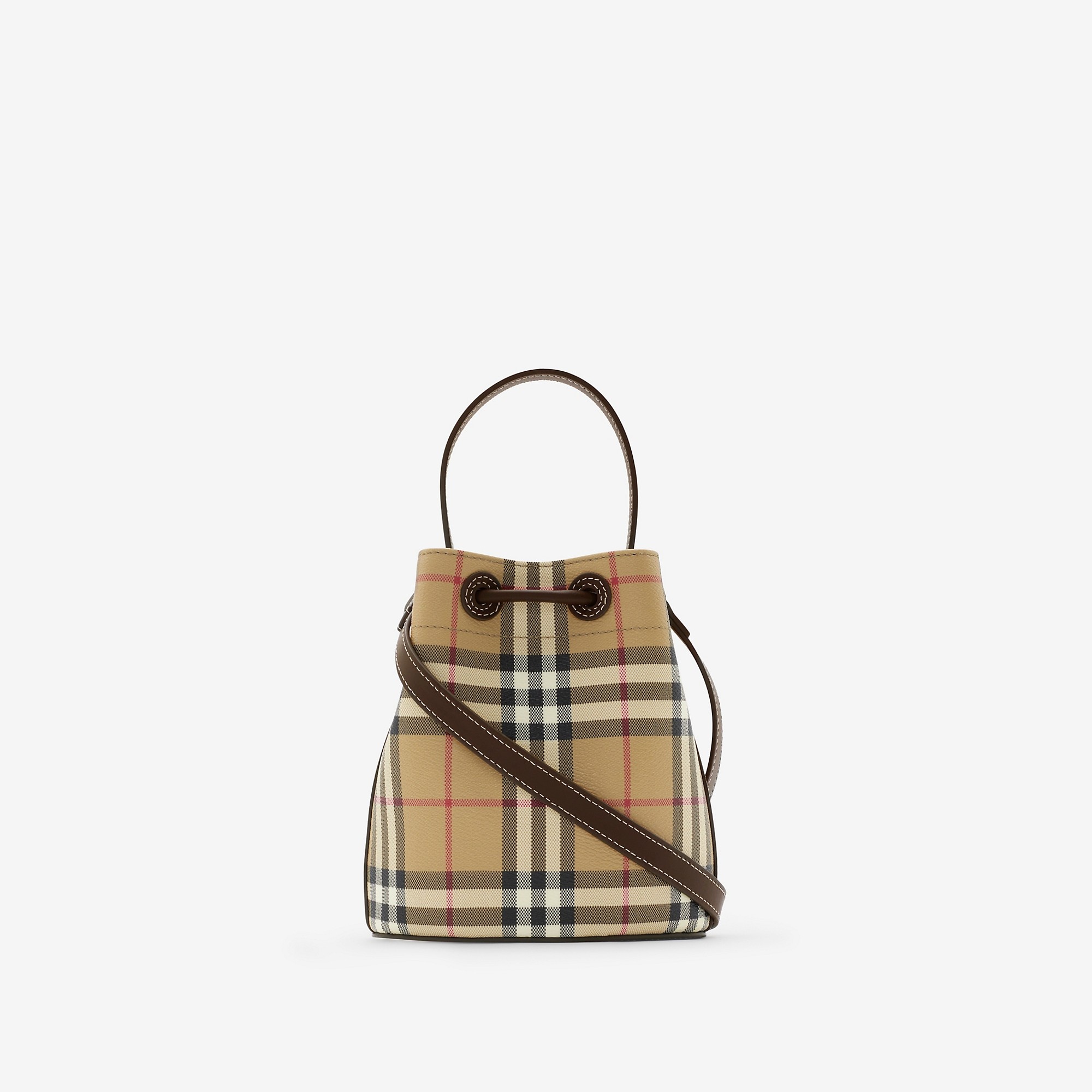 Mini Check Bucket Bag - 6