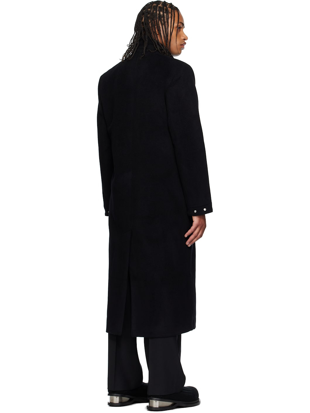 Black Titan Wool Coat - 3
