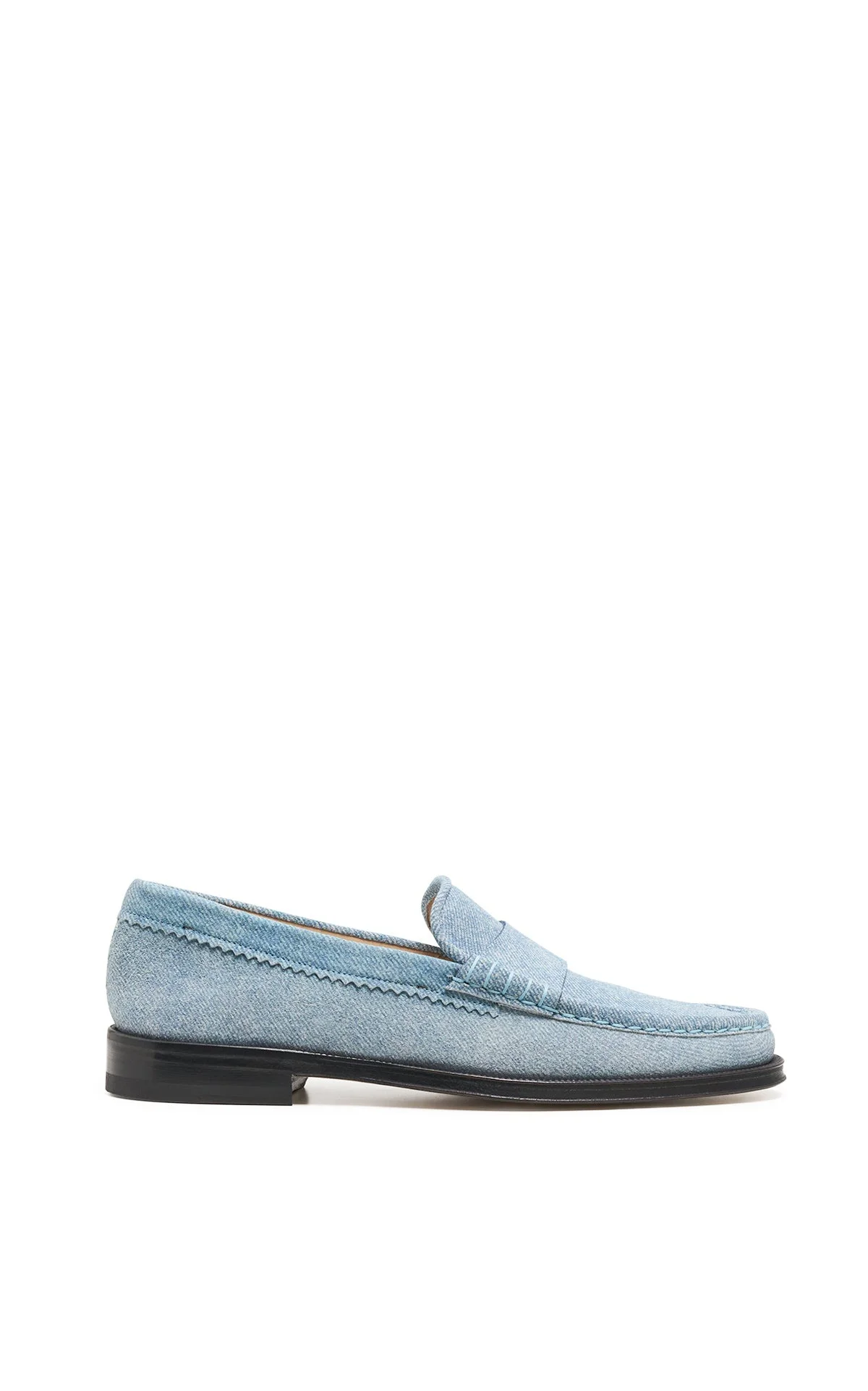 Seren Loafer in Light Blue Suede Denim - 1