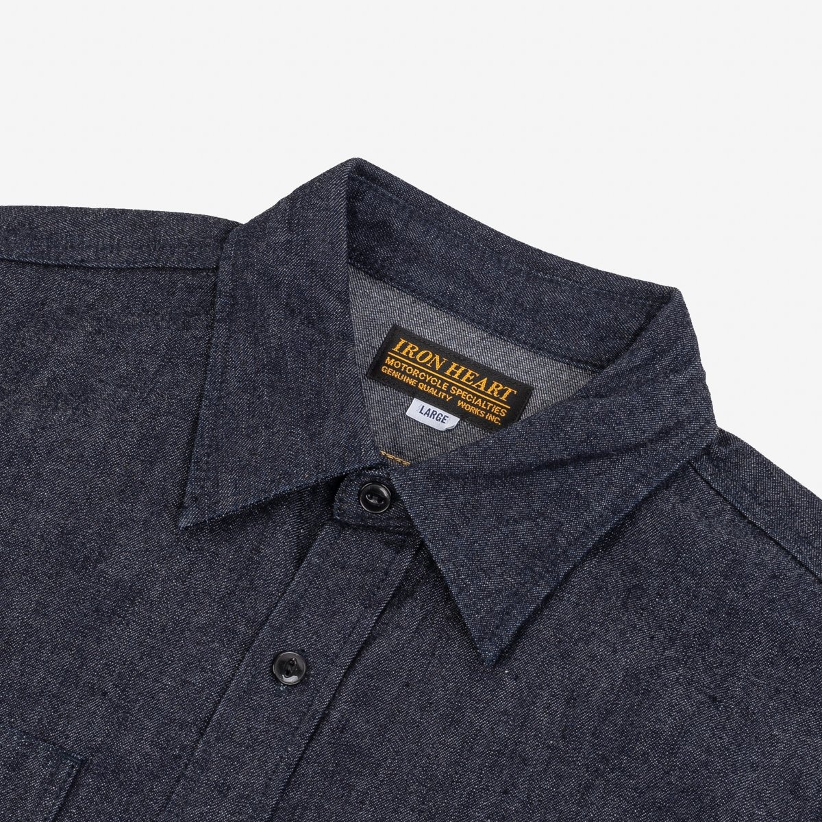 IHSH-351-IND 10oz Selvedge Denim Work Shirt - Indigo - 6
