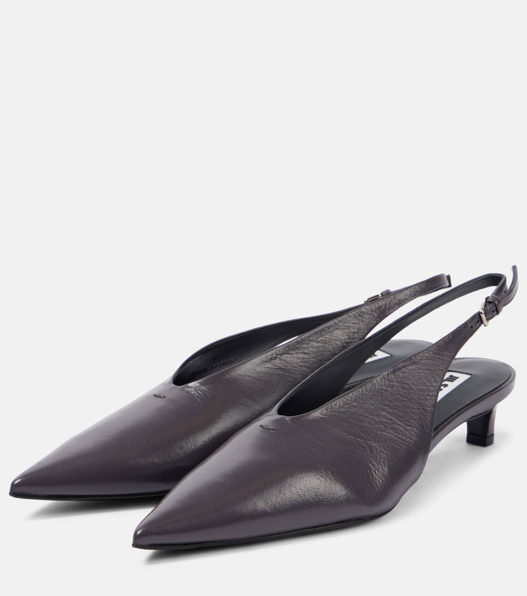 Leather slingback pumps - 4