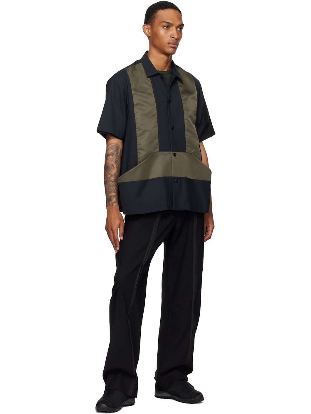Khaki & Navy Suiting Shirt - 4