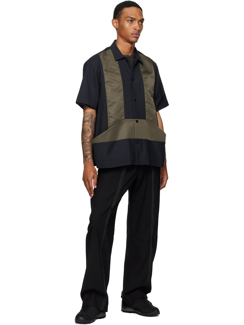 sacai Khaki & Navy Suiting Shirt outlook