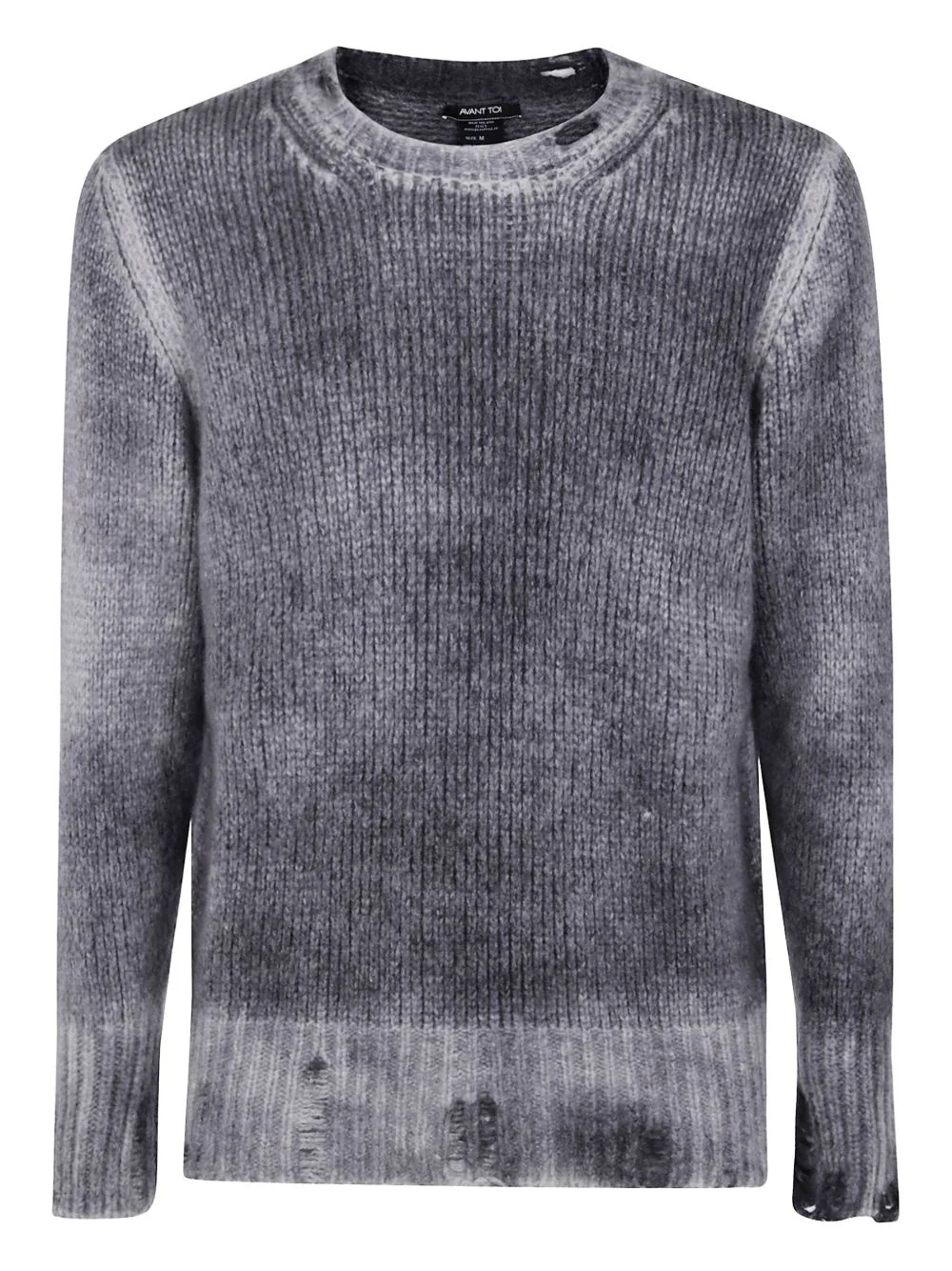 ribbed distressed cashmere sweater - 1