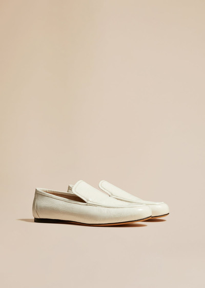 KHAITE The Alessia Loafer in White Crinkled Leather outlook