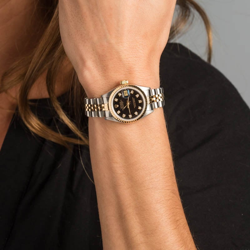 Ladies Rolex Datejust 69173 Black Diamond Dial - 5