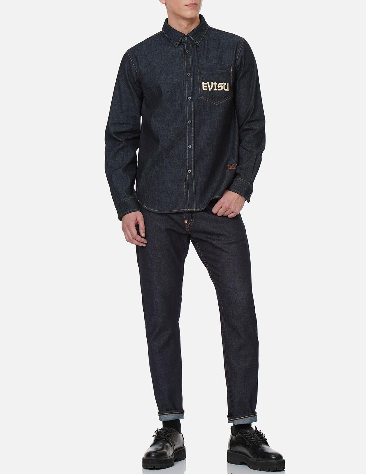 Calligraphy Daicock Foil-print Denim Shirt - 6