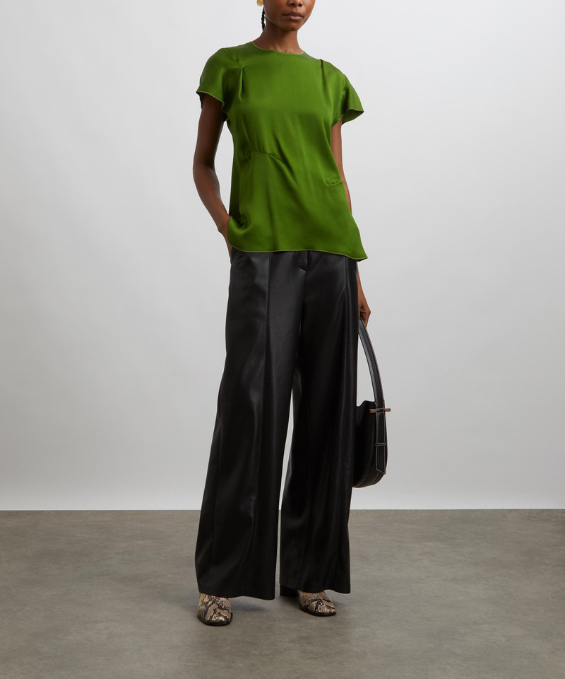 Victoria Beckham Algae Draped Pleat Detail Top outlook