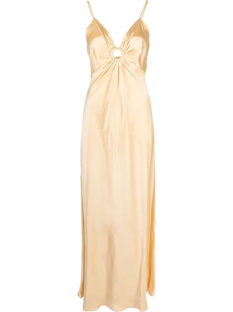 ring-detail satin maxi dress - 1