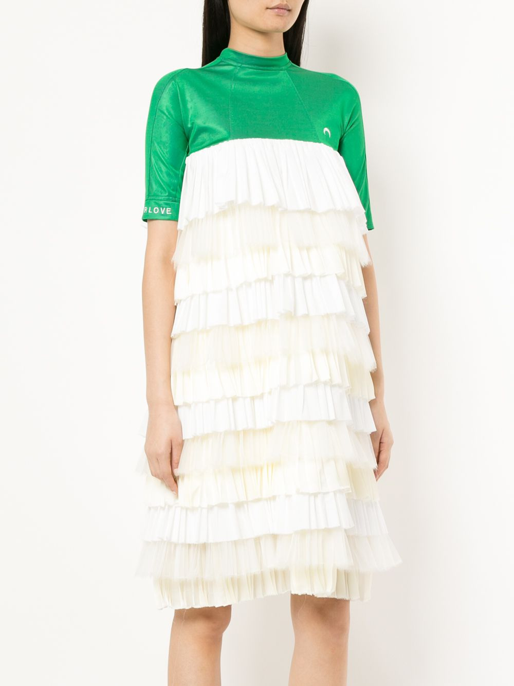 pleated tier color blocked dress - 3